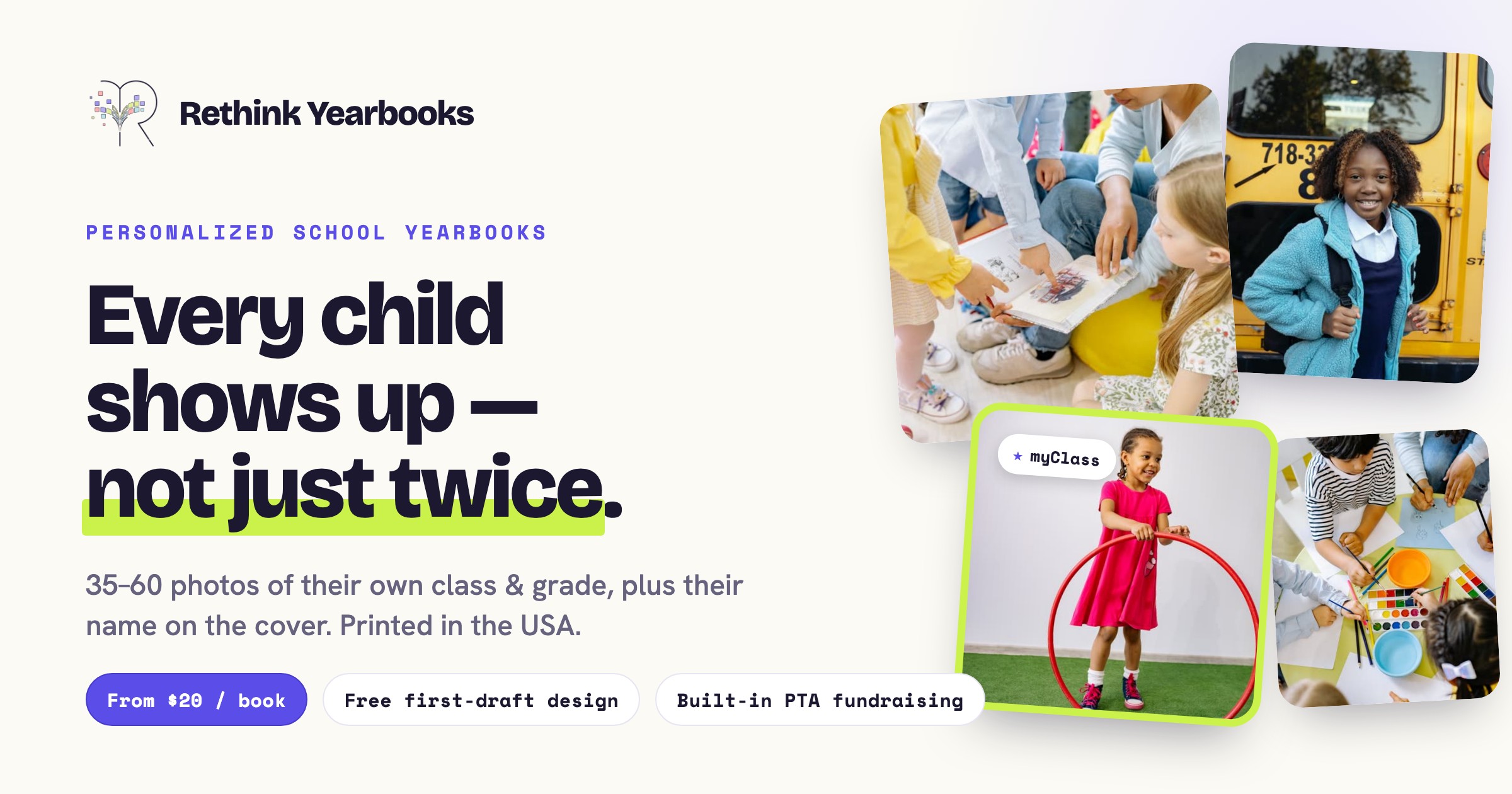Personalized Elementary School Yearbooks | Rethink Yearbooks