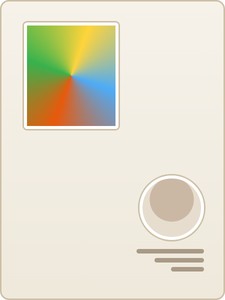 The Corner frame template: the artwork sits at the top left of the back cover, with the child&rsquo;s portrait and details in the bottom corner.