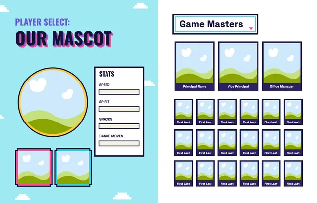 Arcade template, pages 6 and 7