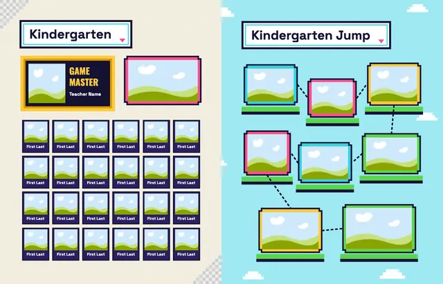 Arcade template, pages 10 and 11