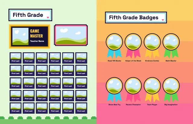 Arcade template, pages 20 and 21
