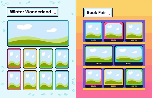 Arcade template, pages 30 and 31