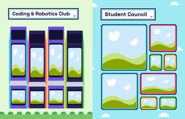 Arcade template, pages 40 and 41