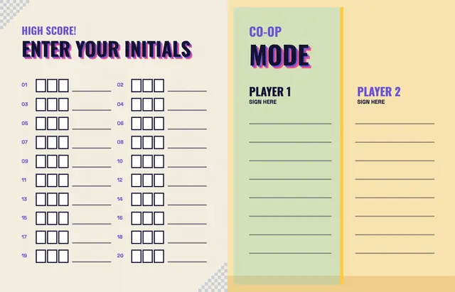 Arcade template, pages 48 and 49