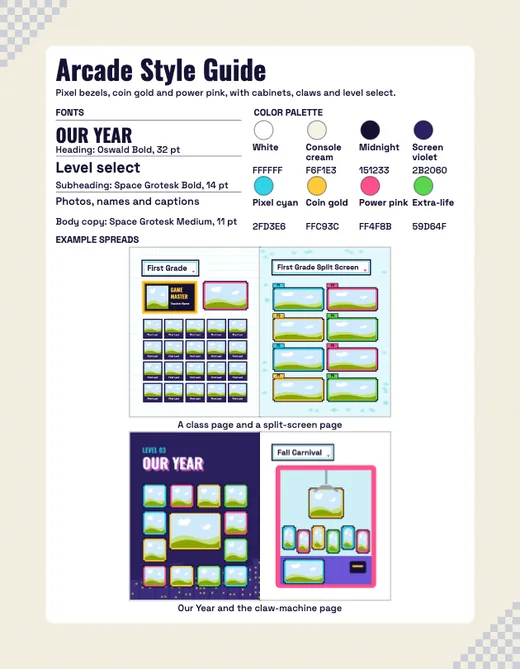 Arcade style guide, page 1
