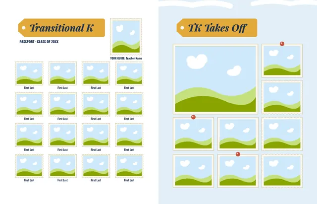 Around the World template, pages 10 and 11