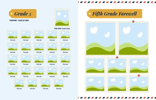 Around the World template, pages 22 and 23