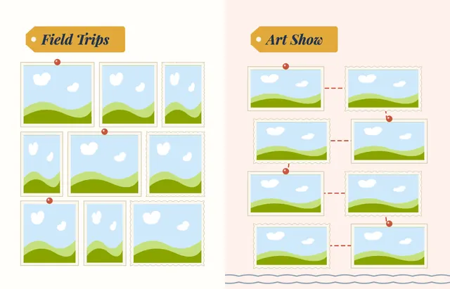 Around the World template, pages 32 and 33