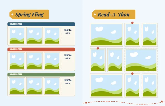 Around the World template, pages 34 and 35