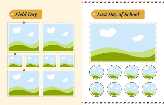Around the World template, pages 36 and 37