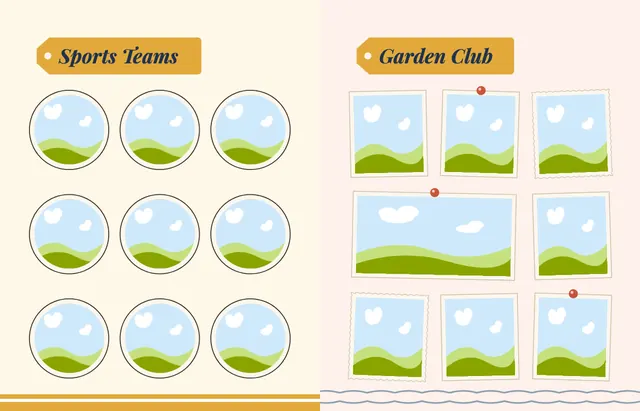 Around the World template, pages 40 and 41