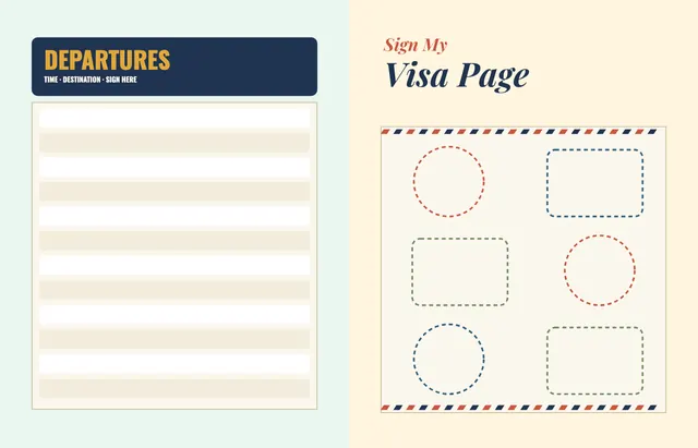 Around the World template, pages 48 and 49