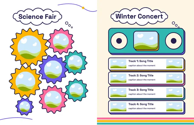 Big Ideas template, pages 28 and 29