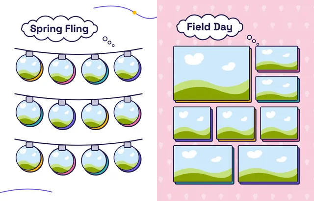 Big Ideas template, pages 34 and 35