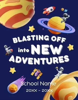 Blasting Off into New Adventures template, cover