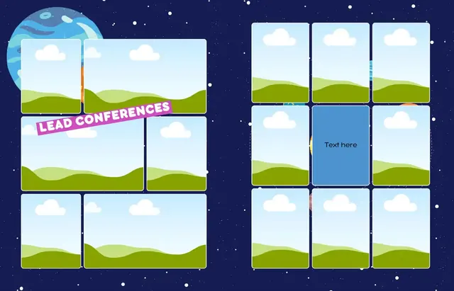 Blasting Off into New Adventures template, pages 22 and 23