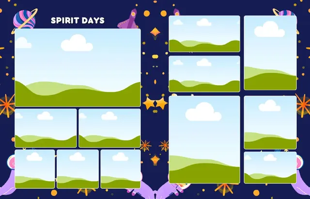 Blasting Off into New Adventures template, pages 40 and 41