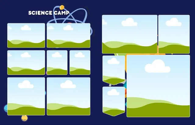 Blasting Off into New Adventures template, pages 44 and 45