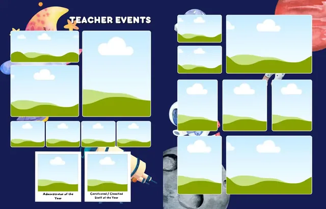 Blasting Off into New Adventures template, pages 46 and 47