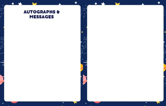 Blasting Off into New Adventures template, pages 50 and 51