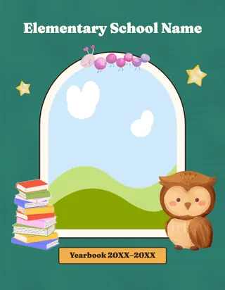 Bookworm yearbook template cover