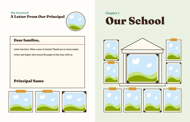 Bookworm template, pages 4 and 5