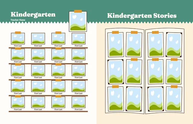 Bookworm template, pages 12 and 13
