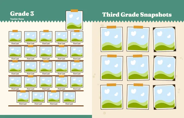 Bookworm template, pages 18 and 19