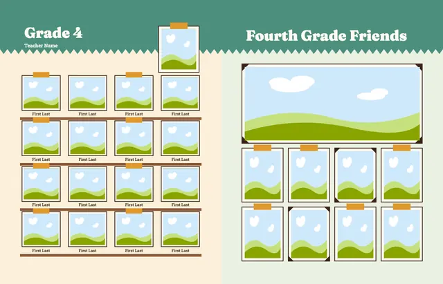 Bookworm template, pages 20 and 21