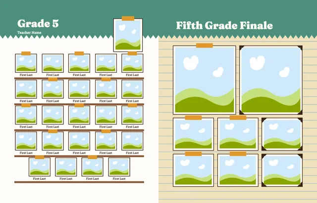 Bookworm template, pages 22 and 23