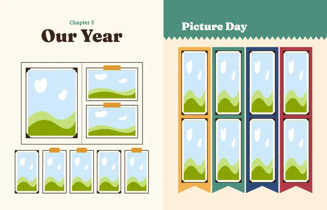 Bookworm template, pages 24 and 25
