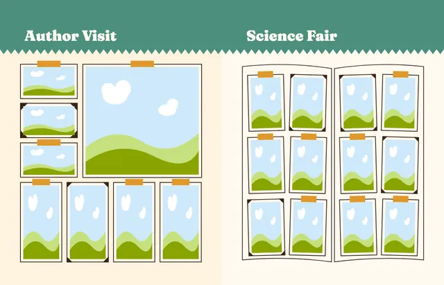 Bookworm template, pages 28 and 29