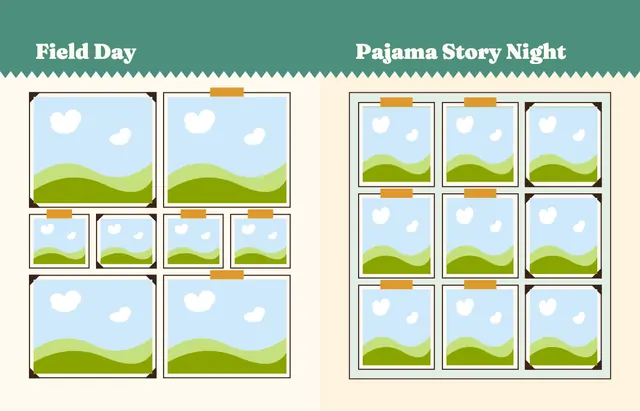 Bookworm template, pages 36 and 37