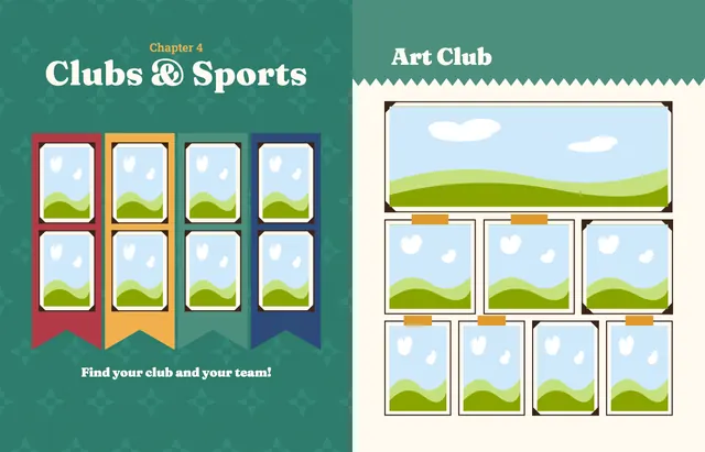 Bookworm template, pages 38 and 39