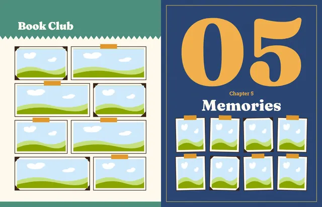 Bookworm template, pages 42 and 43