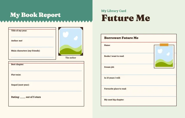 Bookworm template, pages 46 and 47