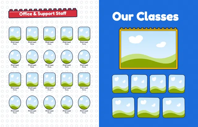 Building Blocks template, pages 8 and 9