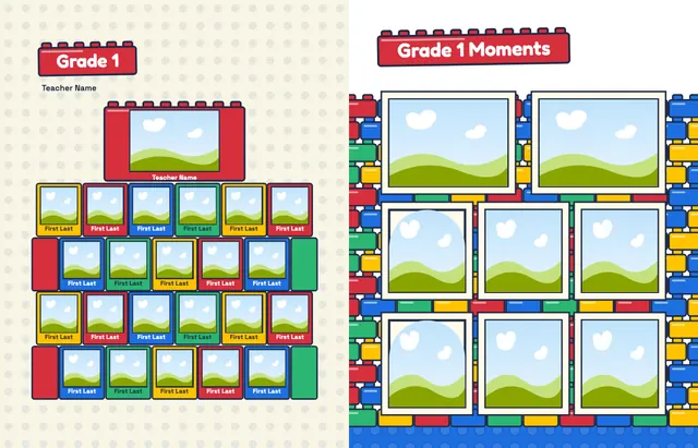 Building Blocks template, pages 12 and 13