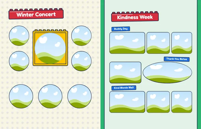 Building Blocks template, pages 30 and 31