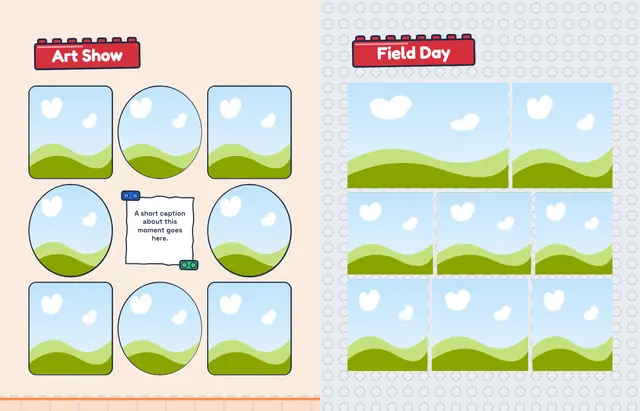 Building Blocks template, pages 32 and 33