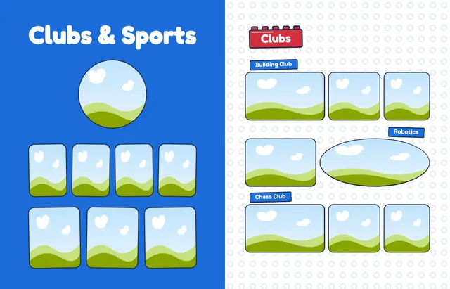 Building Blocks template, pages 38 and 39