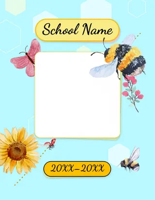 Busy Bees yearbook template cover