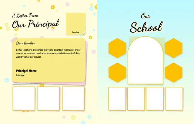 Busy Bees template, pages 4 and 5