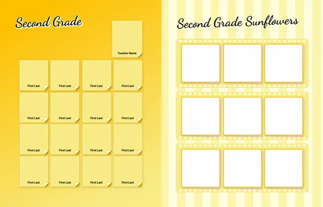 Busy Bees template, pages 16 and 17
