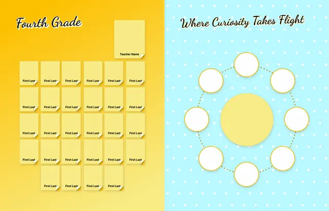Busy Bees template, pages 20 and 21