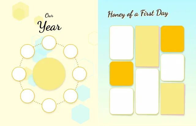 Busy Bees template, pages 24 and 25
