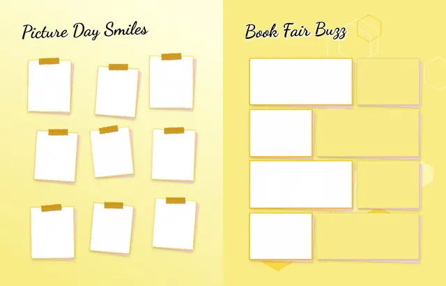 Busy Bees template, pages 26 and 27