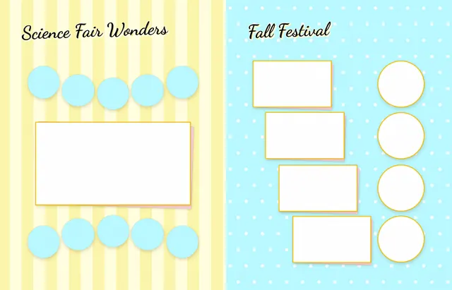 Busy Bees template, pages 28 and 29