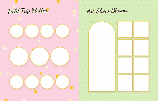 Busy Bees template, pages 30 and 31