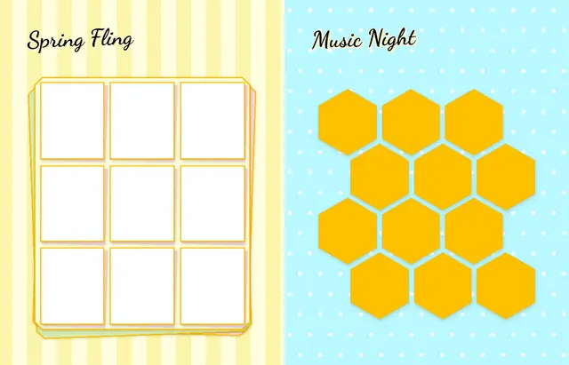 Busy Bees template, pages 36 and 37